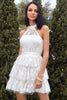 Load image into Gallery viewer, en linje grime hvit blonder eksamen kjole