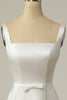 Load image into Gallery viewer, enkel en linje firkantet nakke hvit lang brudekjole