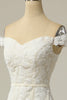 Load image into Gallery viewer, havfrue av skulderen hvit brudekjole med appliques