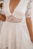 Load image into Gallery viewer, v-hals hvit blonder kjole