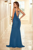 Load image into Gallery viewer, blekk blå høy-lav brudepike kjole