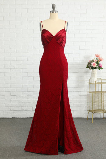 blonder mørk rød brudepike kjole