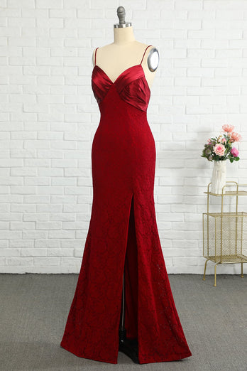 blonder mørk rød brudepike kjole