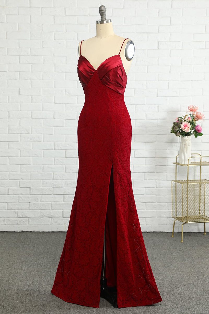 Load image into Gallery viewer, blonder mørk rød brudepike kjole