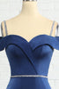Load image into Gallery viewer, havfrue av skulderen marine brudepike kjole med beading