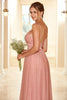 Load image into Gallery viewer, en linje lang brudepike kjole med ruffles