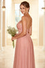 Load image into Gallery viewer, en linje spaghetti stropper brudepike kjole med ruffles