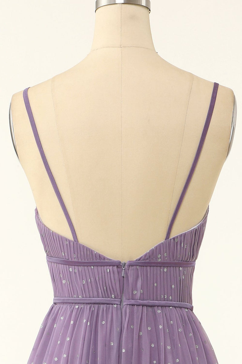 Load image into Gallery viewer, en linje spaghetti stropper brudepike kjole med ruffles