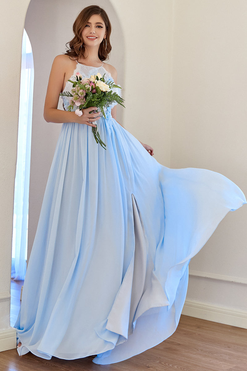 Load image into Gallery viewer, grime lyseblå brudepike kjole
