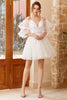 Load image into Gallery viewer, hvit av skulder fest kjole