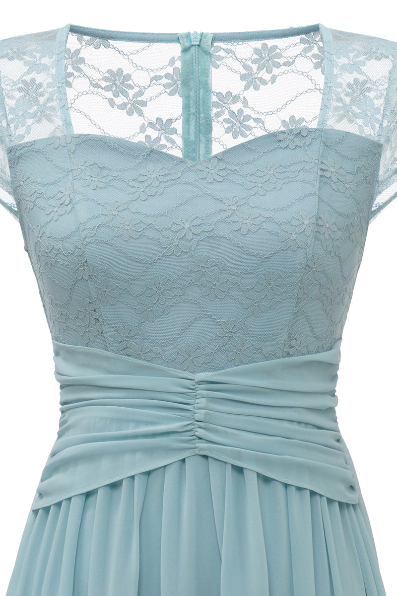 Load image into Gallery viewer, elegant en linje kjæreste hvit lang blonder kjole