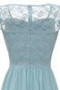 Load image into Gallery viewer, en linje kjæreste himmelblå lang blonder kjole