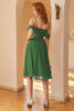 Load image into Gallery viewer, en linje av skulderen mørkegrønn blonder kjole