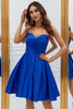 Load image into Gallery viewer, Royal Blue A-Line Sweetheart Kort Homecoming kjole