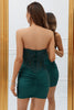 Load image into Gallery viewer, Slire Sweetheart Dark Green Short Homecoming kjole med perler