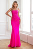 Load image into Gallery viewer, Glitter Hot Rosa Havfrue Paljett Prom Kjoler