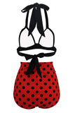 Polka Dot Plissert Grime Bikini