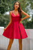 Load image into Gallery viewer, rød a-linje hjemkomst kjole