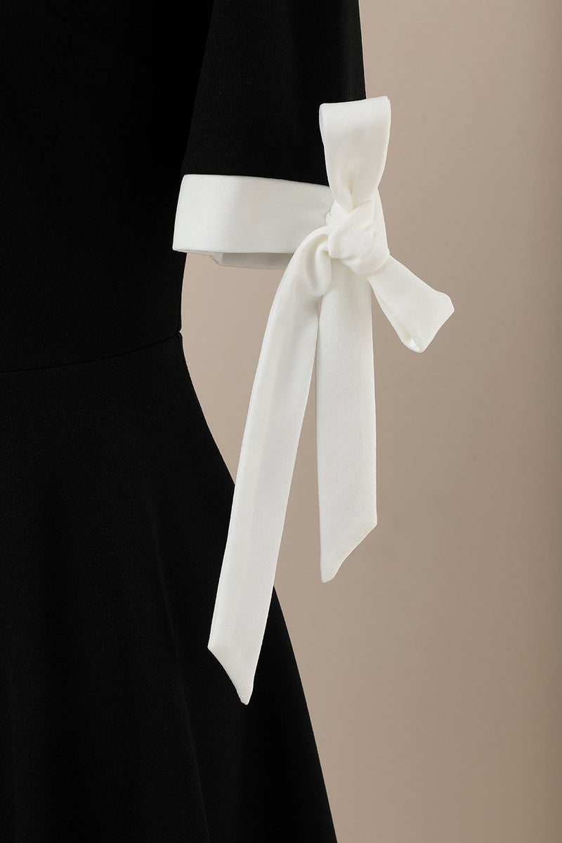 Load image into Gallery viewer, svart retro stil 1950 swing kjole