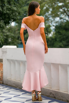rosa havfrue høy lav kjole