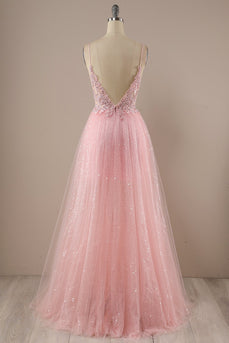 rosa lang prom fest kjole