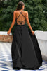 Load image into Gallery viewer, A-Line Spaghetti stropper Backless Long Satin Prom kjole med Slit