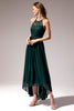 Load image into Gallery viewer, mørk grønn chiffon blonder brudepike kjole