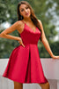 Load image into Gallery viewer, rød a-linje hjemkomst kjole
