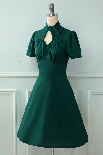 mørk grønn slim fit kjole