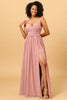Load image into Gallery viewer, Vakker en linje rødme lang brudepike kjole med delt front
