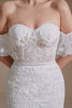 Load image into Gallery viewer, hvit havfrue blonder avtakbare puff ermer feie tog brude kjole