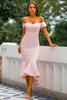 Load image into Gallery viewer, rosa havfrue høy lav kjole