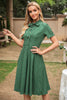 Load image into Gallery viewer, grønn polka prikker vintage sommerkjole