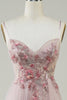 Load image into Gallery viewer, Blush korsett A-Line Long Prom kjole med blomster