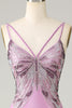 Load image into Gallery viewer, Lilla havfrue ryggløs spaghetti stropper sommerfugler Prom kjole
