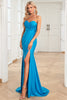 Load image into Gallery viewer, Mermaid Sweetheart Blue Long Prom kjole med delt front