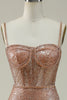 Load image into Gallery viewer, Havfrue Spaghetti stropper Blush paljetter Long Prom Dress