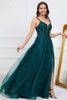 Load image into Gallery viewer, A Line Spaghetti Straps Dark Green Long Prom kjole med Appliques