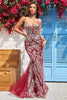 Load image into Gallery viewer, Havfrue Spaghetti stropper Burgunder Long Prom kjole med åpen rygg