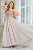 Load image into Gallery viewer, Glitter Blush A-Line Tylle Long Prom kjole med blonder