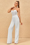 Sweetheart Ivory Wedding jumpsuits med blonder