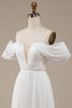 Load image into Gallery viewer, Ivory Boho Chiffon Ruched brudekjole