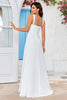 Load image into Gallery viewer, Ivory Scoop Neck Boho Enkel brudekjole med blonder