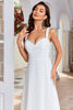 Load image into Gallery viewer, Ivory Scoop Neck Boho Enkel brudekjole med blonder